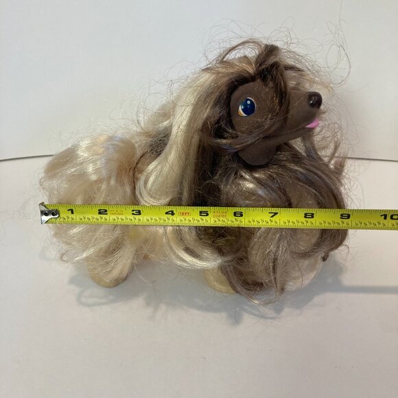 Vintage Sweetie Pups Hasbro 1989 Dog Figure Brown Face Cream Body Long Hair - Picture 8 of 9